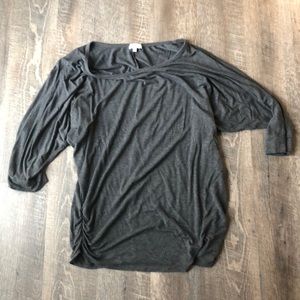 Women gray 3/4 sleeve dolman top